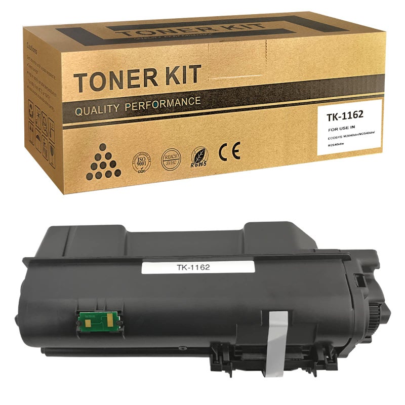 VICTORSTAR Compatible Toner Cartridge TK1162 / TK-1162 Black for Kyocera ECOSYS P2040dn P2040dw Laser Printers - Image 1